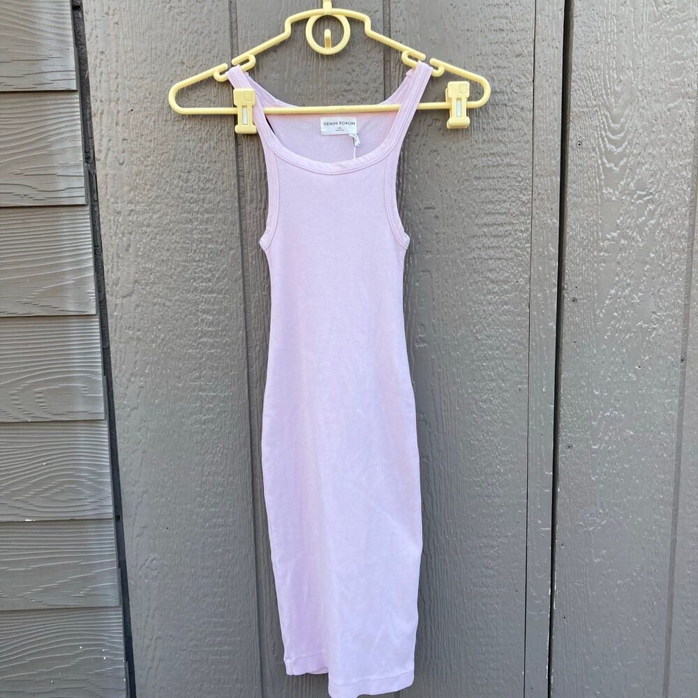 Aritzia Denim Forum Jane lilac bloom Ribbed Mini Dress Brand women’s size XXS